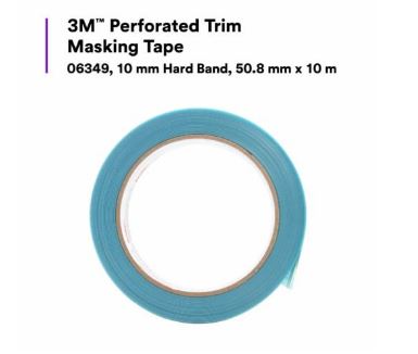 3M Perforated Trim Masking Tape - 10 mm Hard Band/50.8 mm x 10 m/6 rolls per case - 06349