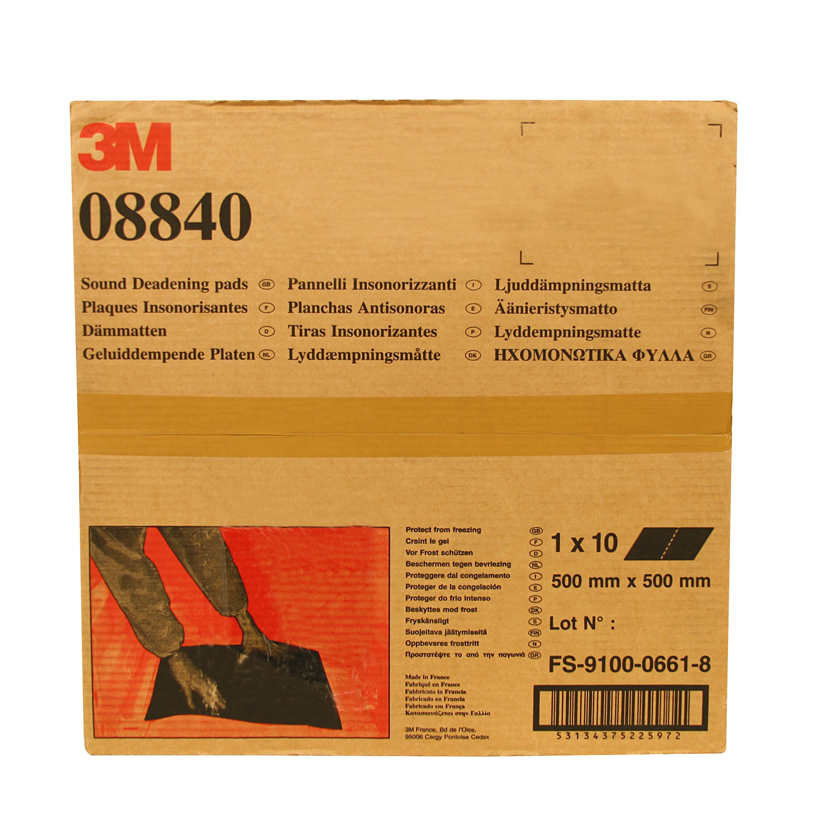 3M Sound Deadening Pad - 500 mm x 500 mm - 08840