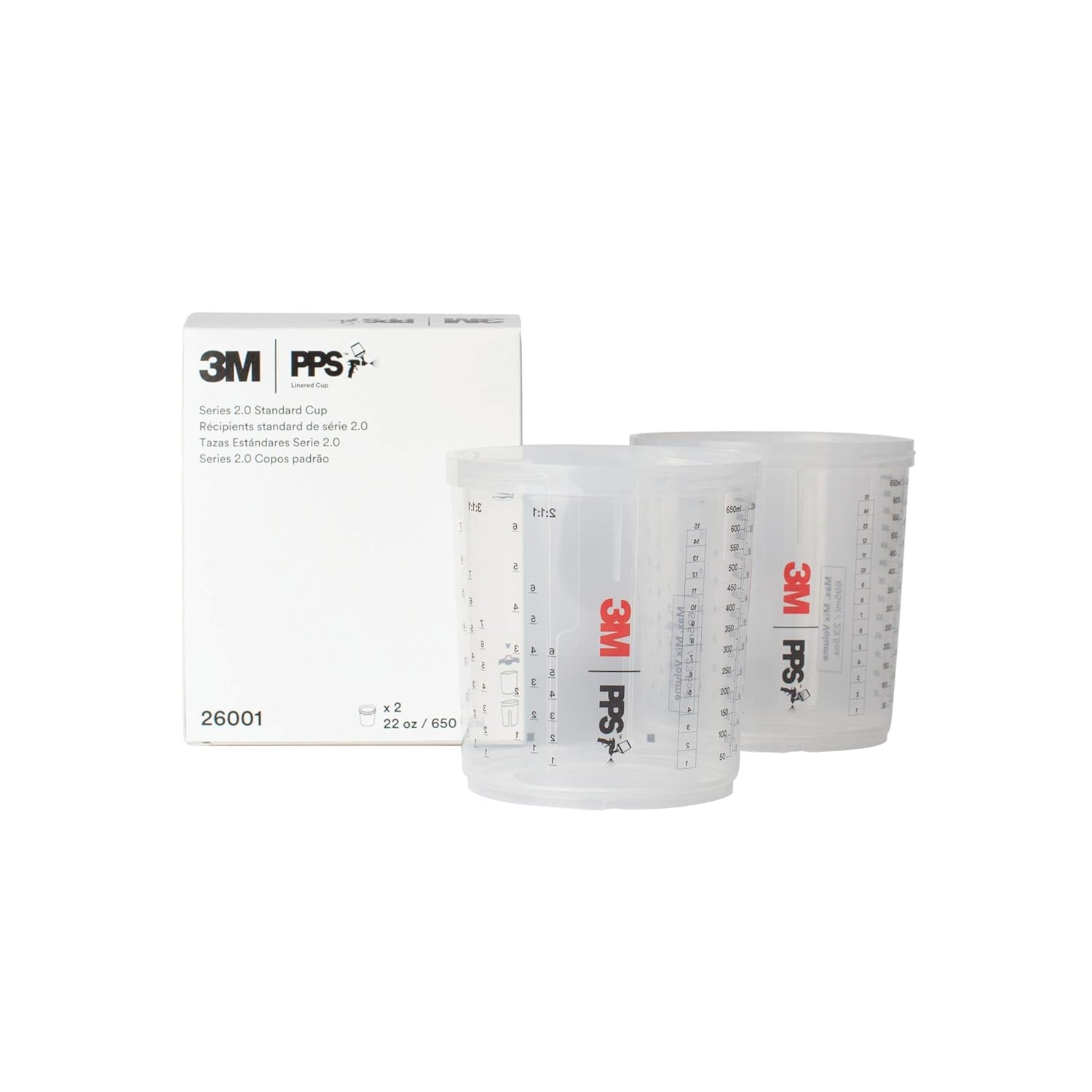 3M PPS Series 2.0 Cup - Standard (22 fl oz, 650 mL), 2 cups per carton, 4 cartons per case - 26001