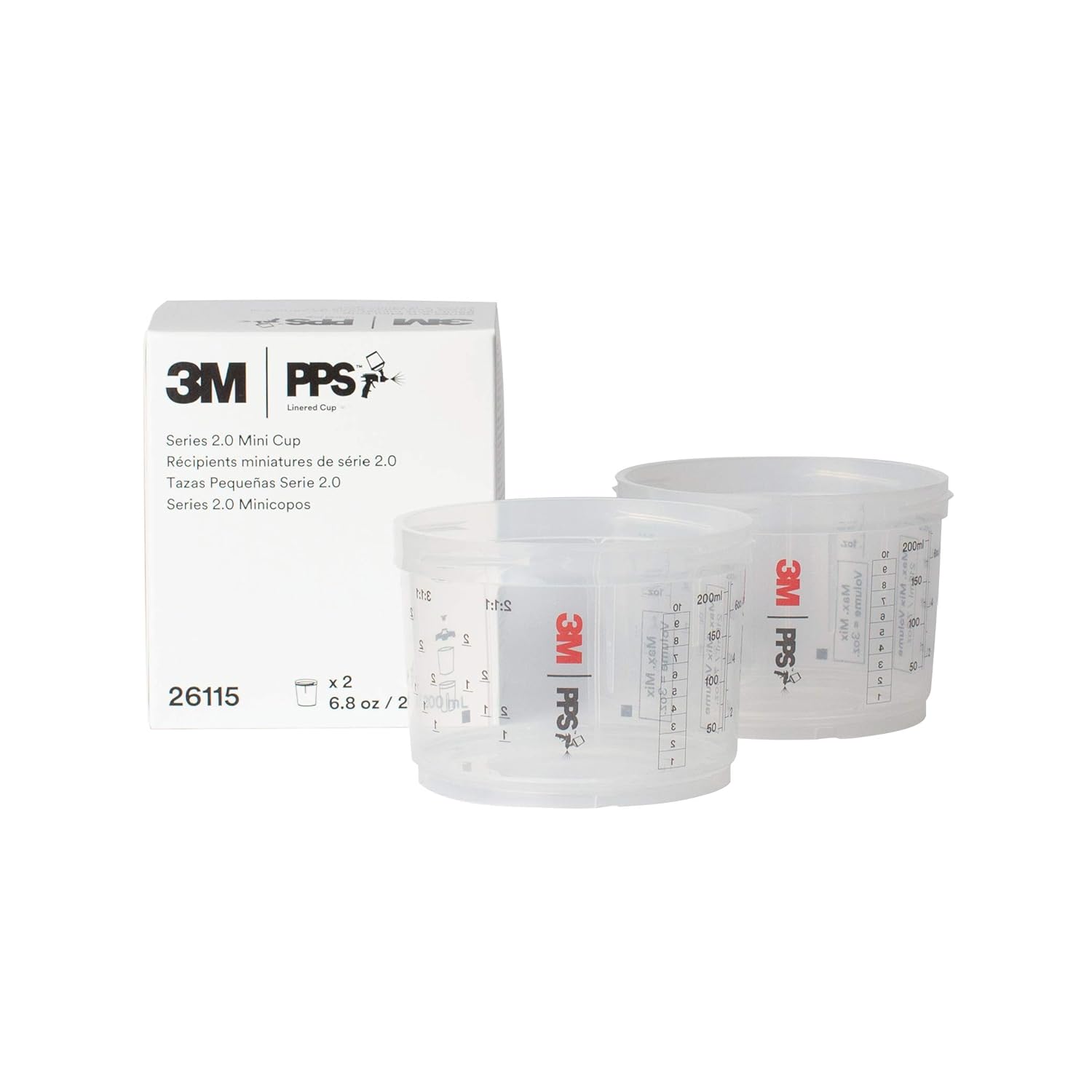 3M PPS Series 2.0 Cup - Mini (6.8 fl oz, 200 mL), 2 cups per carton, 4 cartons per case - 26115