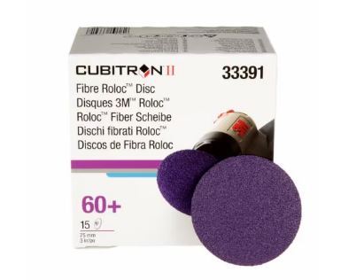 3M Cubitron II 786C Roloc Fibre Disc - 3 in (75 mm), 60+, 15 Discs/Carton, 6 Cartons/Case - 33391