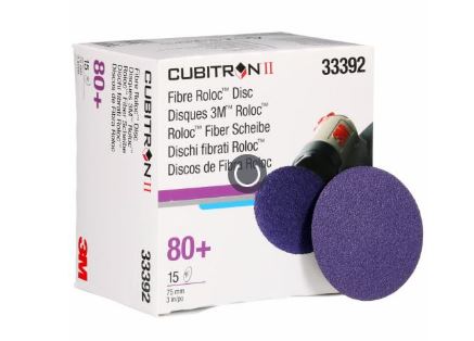 3M Cubitron II 786C Roloc Fibre Disc - 3 in (75 mm), 80+, 15 Discs/Carton, 6 Cartons/Case - 33392