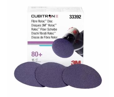3M Cubitron II 786C Roloc Fibre Disc - 3 in (75 mm), 80+, 15 Discs/Carton, 6 Cartons/Case - 33392