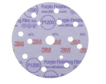 3M Hookit Purple Finishing Film Abrasive Disc - 260L, 150 mm, 15 Hole, P1200 - 51158